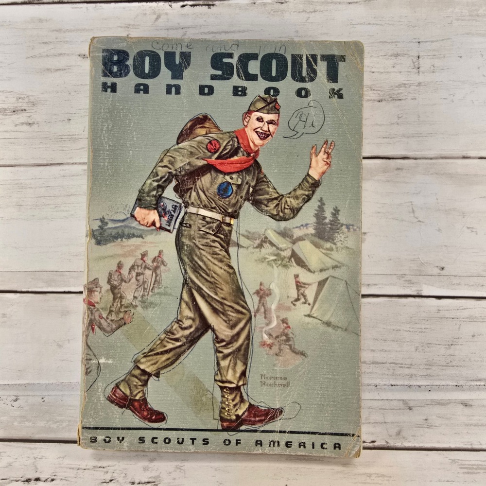 Vintage 1964 Boy Scout Handbook Norman Rockwell Cover Art 6th Edition Printing
